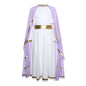 Halloween Virgin Mary Costume for Kids Girls Fancy Greek Princess Cosplay Long Sleeve Ruffle Dress with Chiffon Cape Theme Party