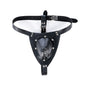 Erotic Underwear Men Leather G-strings With Open Penis Pouch,Fetish BDSM Bondage Men Gay Cock Cage Chastity Panty,Sexy Lingerie