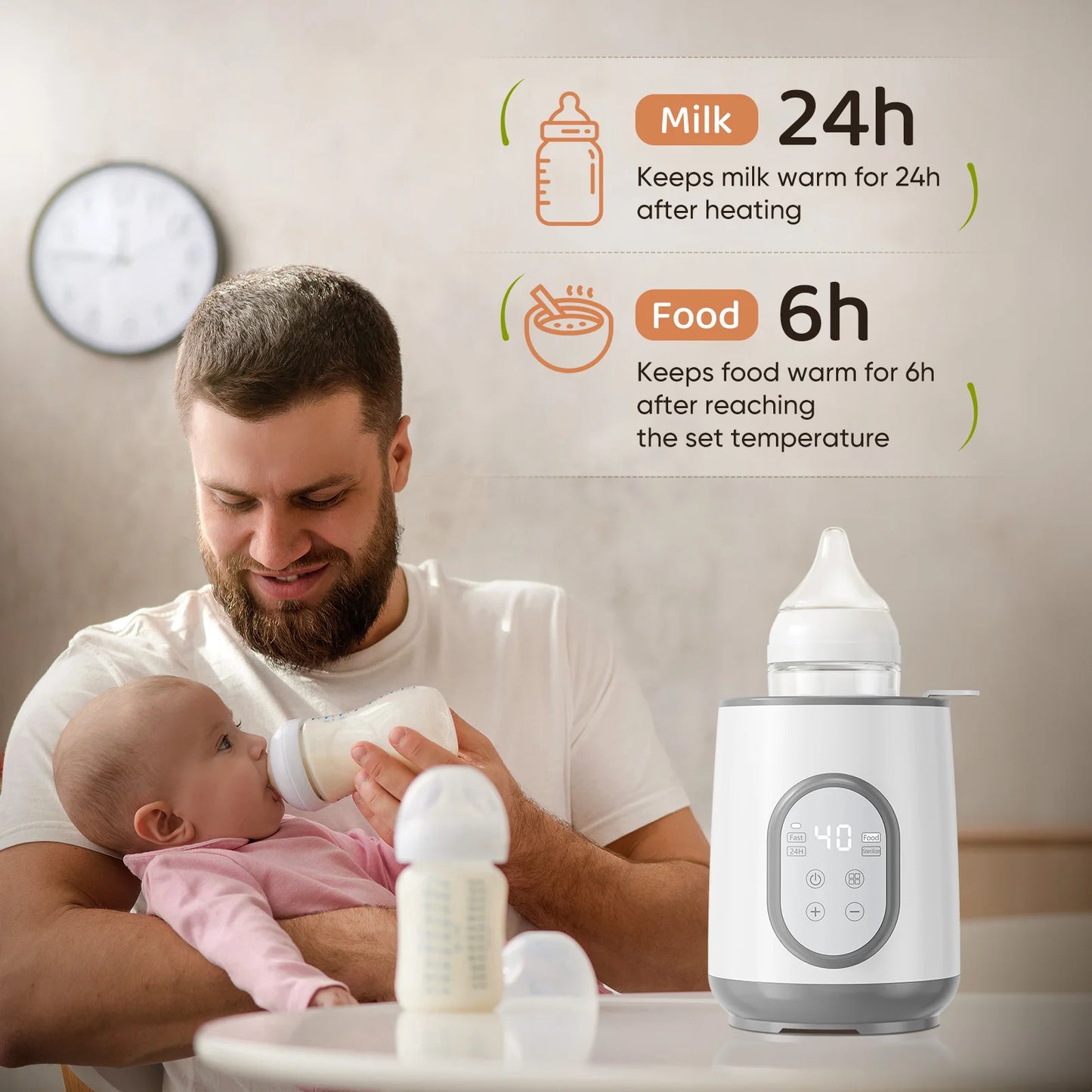 Baby Bottle Warmer Sterilizer Multifunction Breast Milk Warmer Accurate Temperature Control Baby Bottle Heater Baby Newborn Item