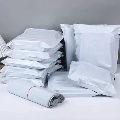 50pcs/Lots White Courier Bag Express Envelope Storage Bags Mail Bag Mailing Bags Self Adhesive Seal Plastic Packaging Pouch