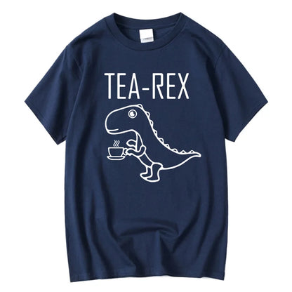 Summer Casual Men's T-shirt Top Quality Cotton Blend Cool Funny Dinosaur Design Printing O-neck For Men T-shirt Male Tee Shirts