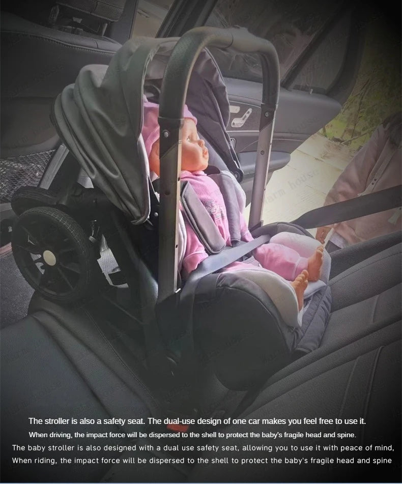 New baby stroller 4in1 Multifunctional newborn baby carriage 3in1 stroller Foldable Basket type seat