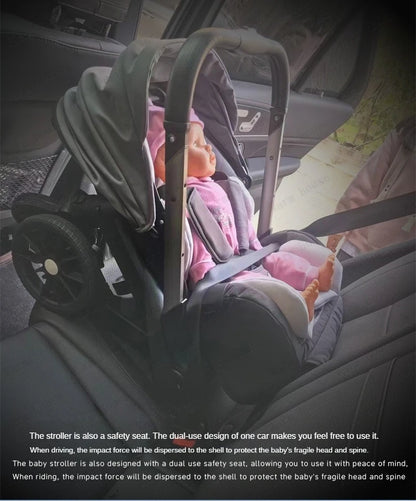New baby stroller 4in1 Multifunctional newborn baby carriage 3in1 stroller Foldable Basket type seat
