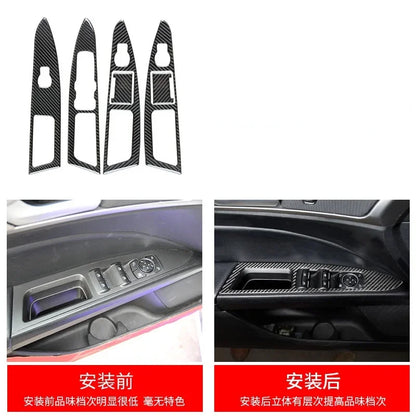 Fit for Ford Fusion Mondeo 2013–2019 Carbon Fiber Style ABS Interior Panel Cover Trim Stickers Car Decor Accessories