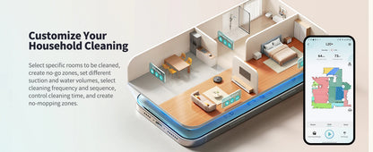 Laresar L20 Robot Vacuum Cleaner 5000Pa Smart LDS Navigation Self-emptying Station APP Control Home Floor Mopping Carpet Clean