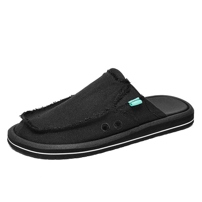 2025 New Spring Handmade Canvas Casual Men Shoes Design Fashion Sneakers Man Loafers Breathable Low Top Flat Shoes Soft Driving