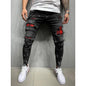 Fashion Street Style Ripped Skinny Jeans Men Vintage wash Solid Denim Trouser Mens Casual Slim fit pencil denim Pants hot sale