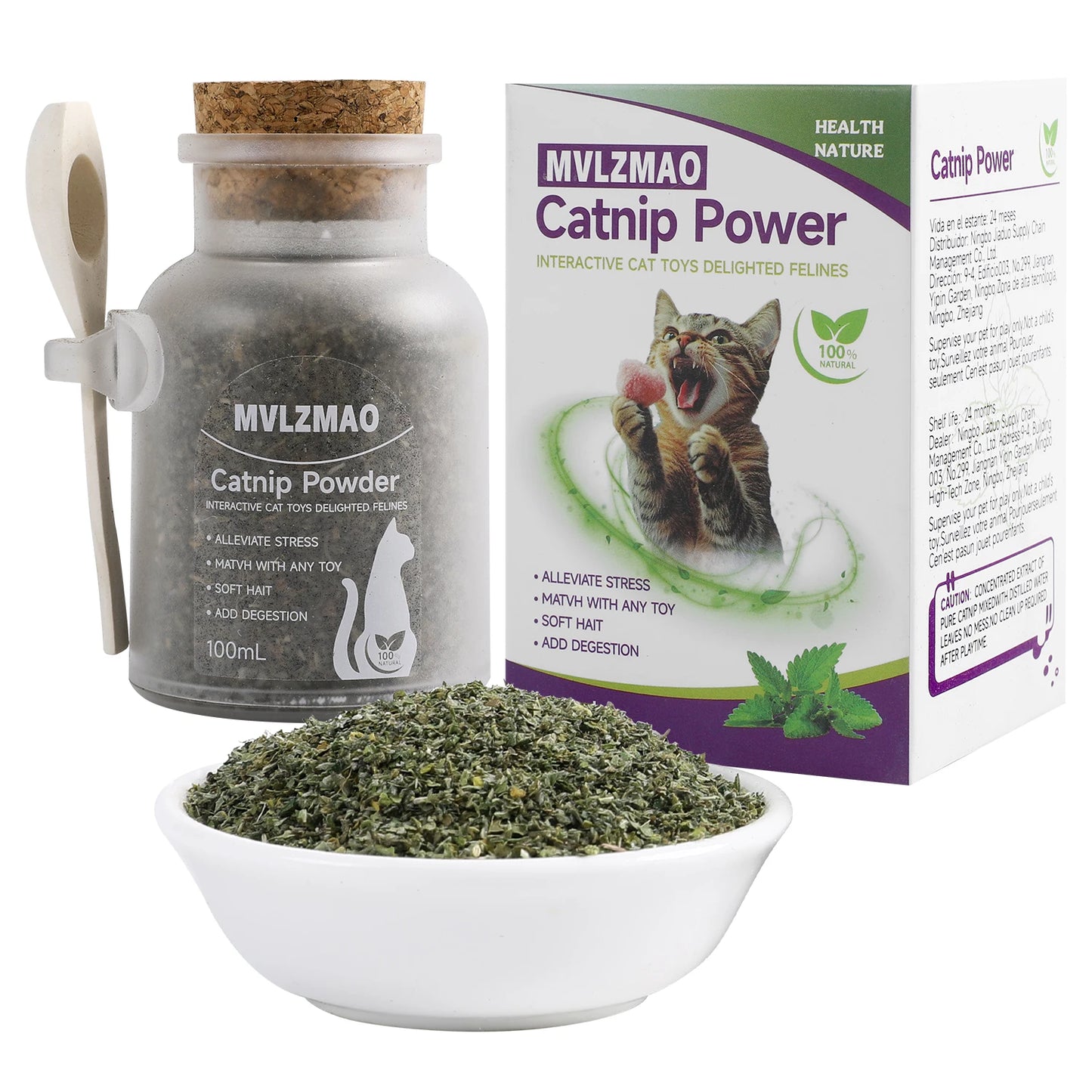 Silvervine Powder, More Attractive than Catnip for Cats, 100% Silver Vine Gall Fruit Powder, Silvervine Cat Toy for Indoor Cats