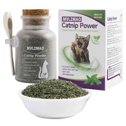 Silvervine Powder, More Attractive than Catnip for Cats, 100% Silver Vine Gall Fruit Powder, Silvervine Cat Toy for Indoor Cats