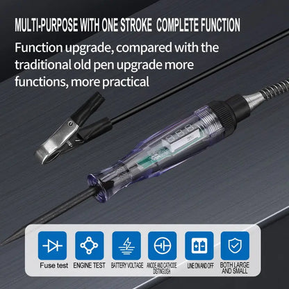 6V 12V 24V DC Car Truck Voltage Circuit Tester Digital Display Long Probe Pen Light Bulb Automobile Diagnostic Tools Auto Repair