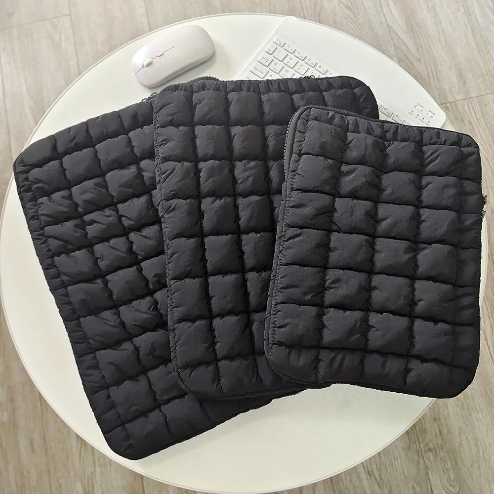 Puffy Laptop Bag Sleeve 11/13/14/15/15.6 Inch Quilted Case Laptop Cover For MacBook Air Pro/iPad/Lenovo/Hp Puffer Notebook pouch