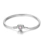 New Charm Bracelet 925 Silver Heart Shape Holy Mother Snake Chain Clasp Bracelet Fit Original Bead DIY Fashion Jewelry