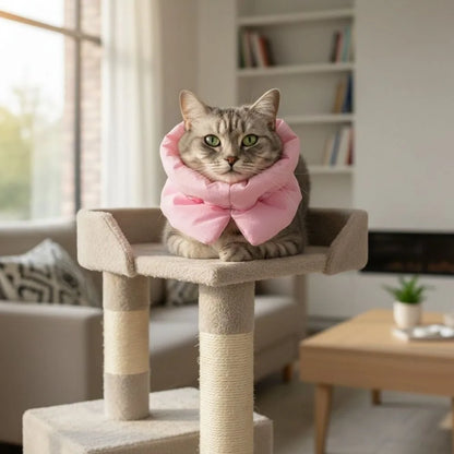 Waterproof Pet Elizabethan Collar Adjustable Anti-Bite Cat Protection Collars Warm Breathable Cat Recovery Cone Pet Wound