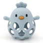 1PC Baby Silicone Teether Toys Cartoon Chick Shape Baby Toys Hollow Out Baby Care Equipment Chewing Training Baby Products