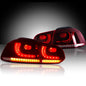 08-14 Golf MK6 Hatchback VLAND LED Tail Lights E-Mark w/ Amber Sequential Turn Signal Rear Lamps Assembly Set of 2