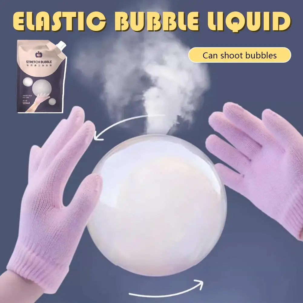 Smoke Bubble Stick Kit Rechargeable Mist Bubble Maker with Bubble Solution Gloves Charging Cable Smoky Bubble Liquid