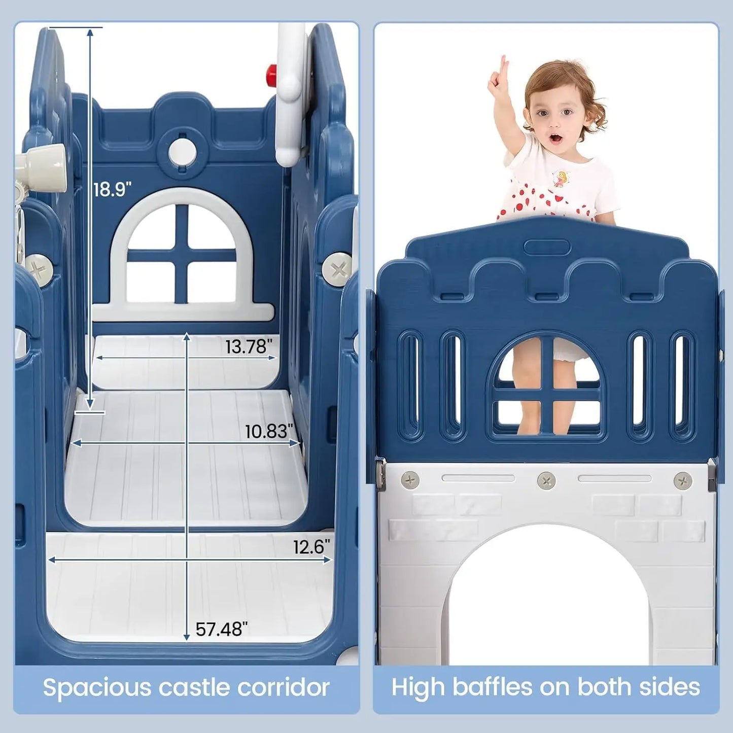 Children's Slide Outdoor Indoor Domestic Baby Sports 8 in 1 Slide Playset Family Multifunction Amusement Park Toys