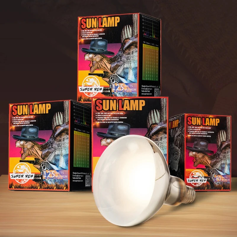 SuperRep Full Spectrum Reptile Sun Lamp - UVA/UVB Heat & Light for Tortoises & Bearded Dragons - Calcium Synthesis Basking Bulb
