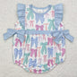 New Fashion Baby Infant Girls Rompers Bow Pink Flutter Sleeve Rompers Boutique Toddler Girls Bubble Rompers Onesie Wholesale Hot