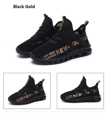 Single Net Children's Running Sneakers Breathable Lightweight Soft Non-slip Leisure Comfortable Walking Boys Girls Casual Shoes