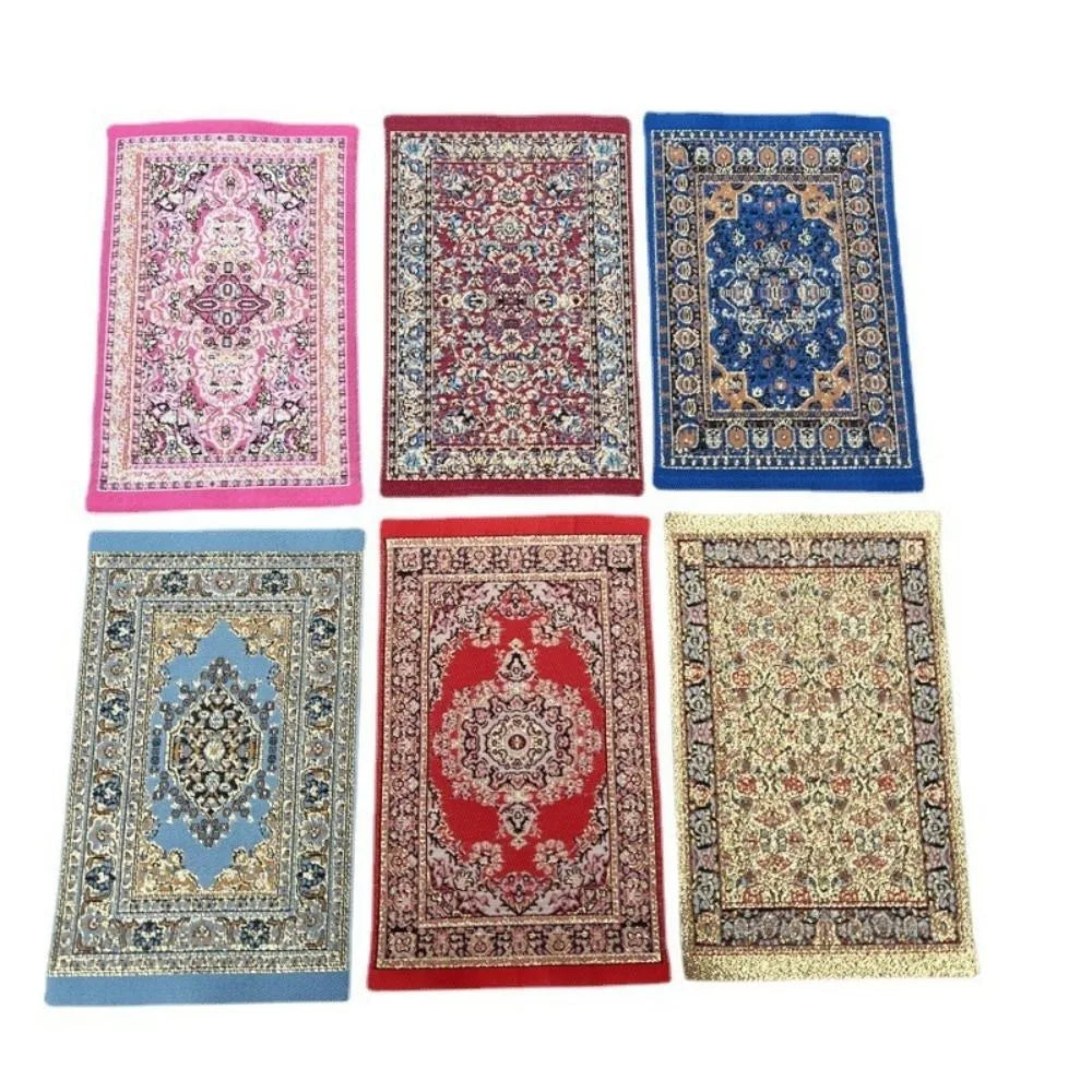 Turkish Style Miniature Weaving Rug Playing House Floor Coverings Dollhouse Carpet  1:12 Scale Doll Accessories