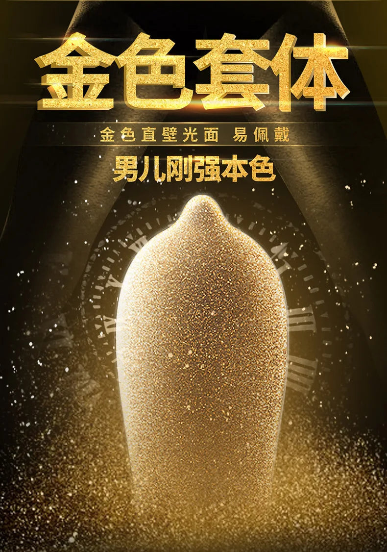 Golden Color Delayed Ejaculation Condoms For Men Reduce Sensitivity Long Lasting Latex Condom Penis Sleeve Dick Cook Sex Shops