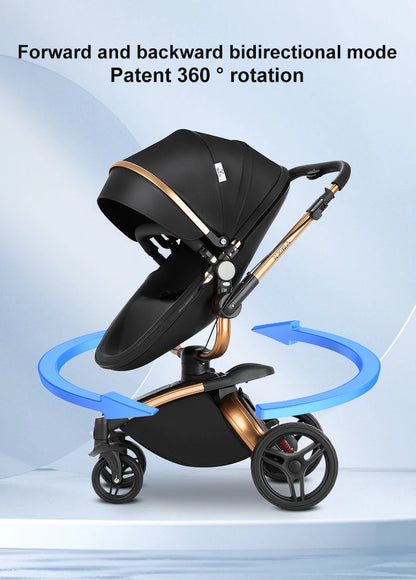 Baby pram Lightweight stroller Baby carriage PU 3in1 stroller Baby stroller 3-in-1 Baby carriage strollers for baby light carts