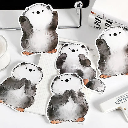 15Sheets Watercolor Animal Postcard Set Cat Panda Goldfish Design Press for DIY Journaling Scrapbooking & Gift Making