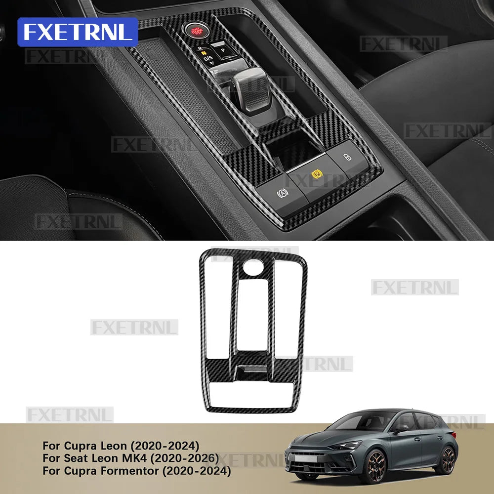 For Cupra Formentor 2020 2021 2022 2023 2024 2025 2026 Seat Leon MK4 Cupra Leon Carbon Fiber Style Automatic Car Gear ABS Trim