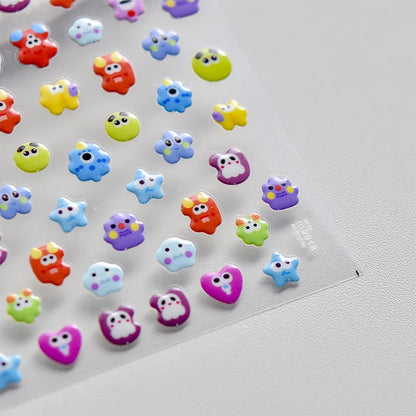 Line Flower Powder Blusher Love Heart High Quality Jelly Series Adhesive Nail Sticker Nail Art Decoration Decals Design T-2830