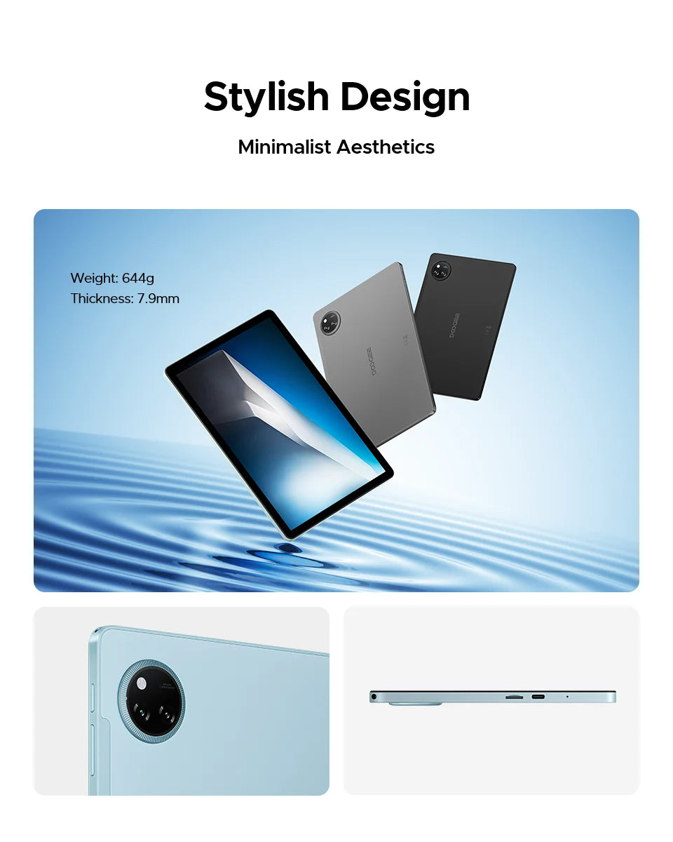 DOOGEE Tab A9 Pro+ Tablet PC Android 15 Dual Speakers 11'' Screen 30GB RAM (6GB+24G) 128GB 8580mAh Battery Widevine L1 Smart Pad