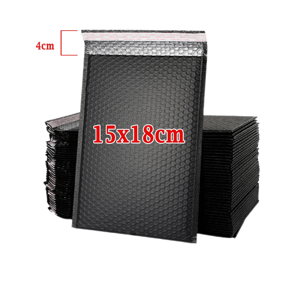 50PCS Black Bubble Envelopes Bag Waterproof Foam Bubble Mailers Express Shipping Envelope Bags Self Seal Packaging Organizer Bag