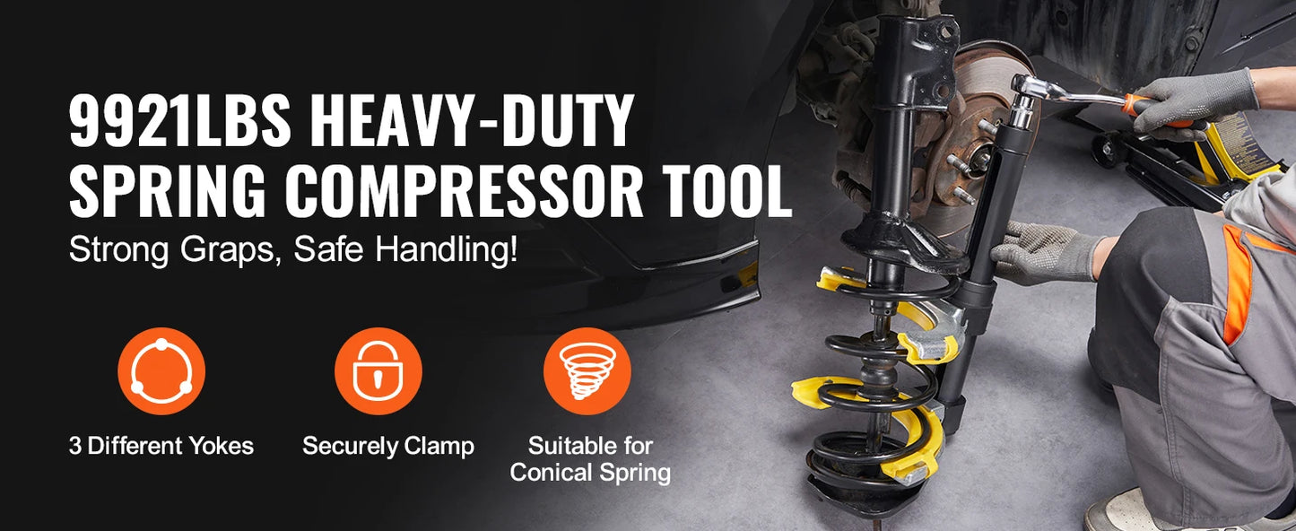 SucceBuy Strut Spring Compressor Macpherson Strut Spring Compressor Kit Interchangeable Fork Strut Coil Extractoror Remover Tool