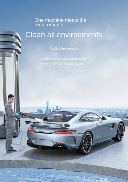 High Pressure Washer Car Water Gun  Home Garden Cleaning Washing Machine Gun 6-1 Battery Washer