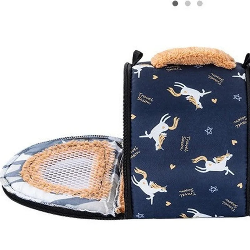 Hamster Warm Bed Portable Small Pet Cotton Nest for Hamster Sugar Glider Squirrel Guinea Pig Breathable Carry Bag