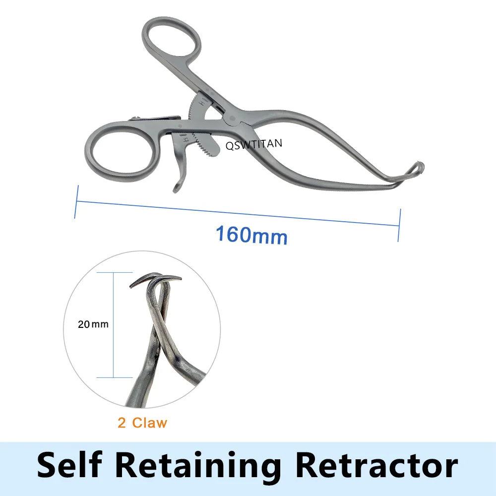 Stainless Steel Weitlaner Retractor 2 Claws Self-Retaining Retractor Orthopedic Bone Retractor Veterinary Surgical Instruments