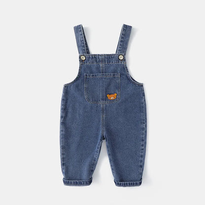 Soft Cotton Baby Boys Overalls Spring Autumn Kids Cartoon Long Pants Casual Girls Jumpsuits Children Clothes Suspender Trousers