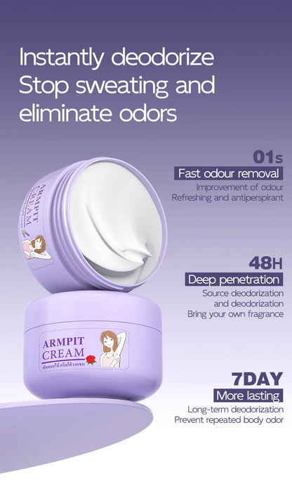 Underarm Antiperspirant Deodorant Cream, Providing All-day Sweat Control, Odor Suppression, and Sweat and Odor Prevention.