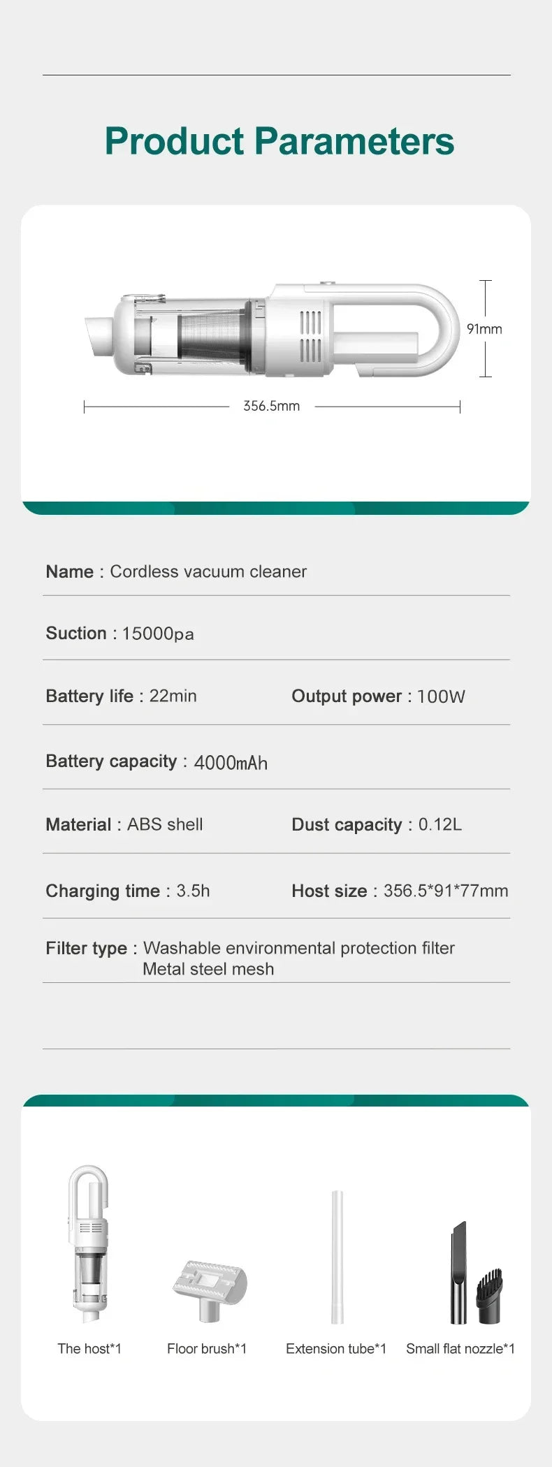 15000pa Multifunctional Wireless Vacuum Cleaner for Car Floor Household Handheld Vacuum Cleaner Powerful Suction HEPA Filter