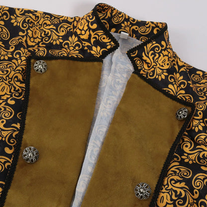 Men Steampunk Coat Tuxedo Medieval Costume Jacket Halloween Retro Renaissance Victorian Party Male Stand Collar Fashion Tailcoat