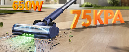 Laresar V11 650W 75000PA Ultra-Strong Cordless Vacuum Cleaner,90 Min Long Runtime,Removable Battery & Smart Display Vacuum