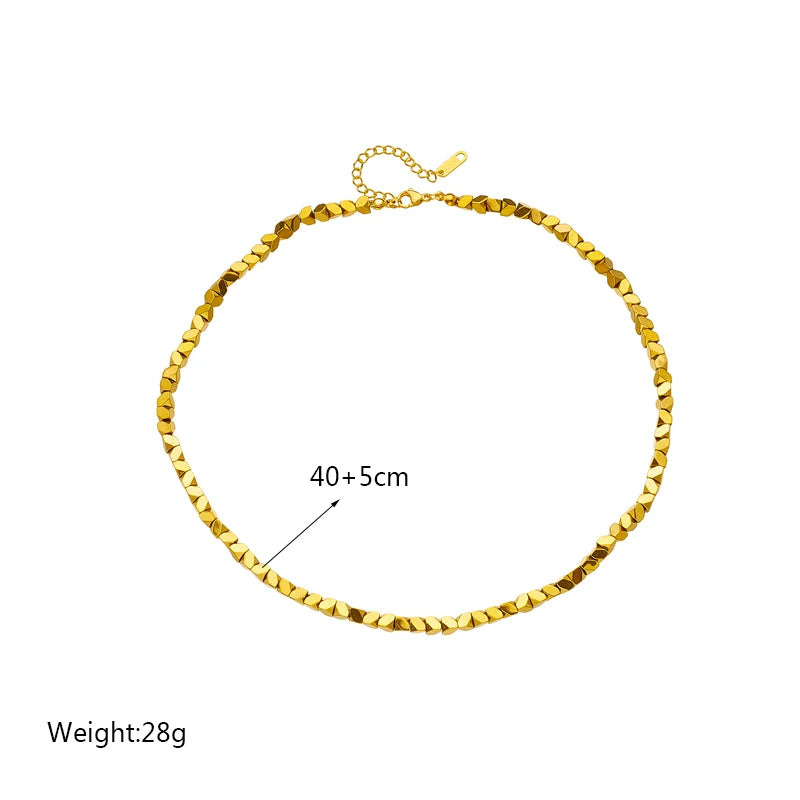 XIYANIKE 316L Stainless Steel Necklace for Women Gold Color New Trends Exquisite Chic Charming Birthday Fashion Jewelry Collier