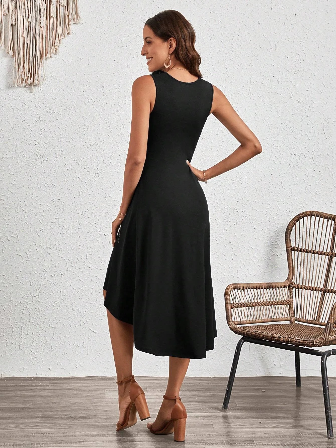 New Women's Dress Slim Sleeveless A-line Skirt Elegant Simple Office Red Korean Midi Skirt for Female