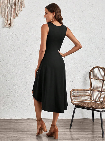 New Women's Dress Slim Sleeveless A-line Skirt Elegant Simple Office Red Korean Midi Skirt for Female