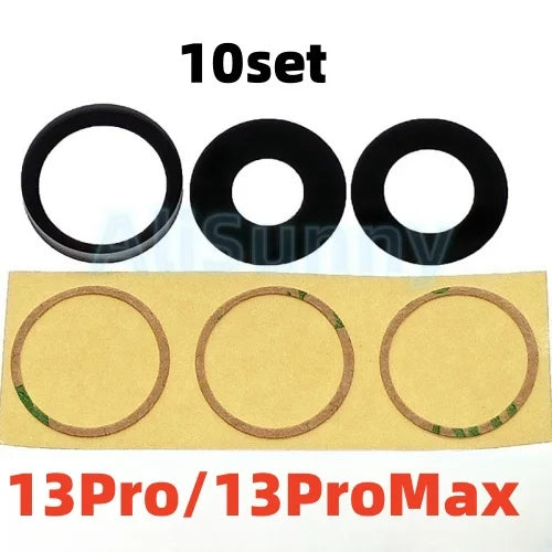 AliSunny 10pcs Back Camera Glass for iPhone 7 8 Plus 6 6S 6Plus 7Plus X XR XS Max 11 12 Rear Cover Lens 3M Sticker Holder Parts