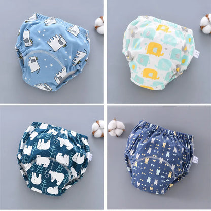 Baby Reusable Potty Training Pants Toddler Cotton Ecological Cloth Diaper Panties Waterproof Washable Nappies Boy Girl Underwear