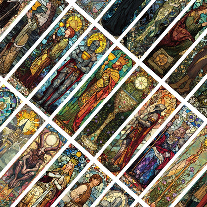 30pcs Stained Glass Tarot Bookmarks Unique Design Simple Creative Artistic Style Exquisite Craftsmanship Convenient Sticky Note