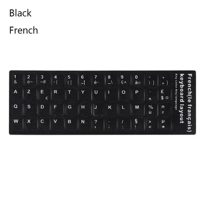 Non-slip English Arabic Keyboard Stickers Wear-resistant Laptop Keyboard Stickers Russian Letter Deutsch Spanish Alphabet Layout