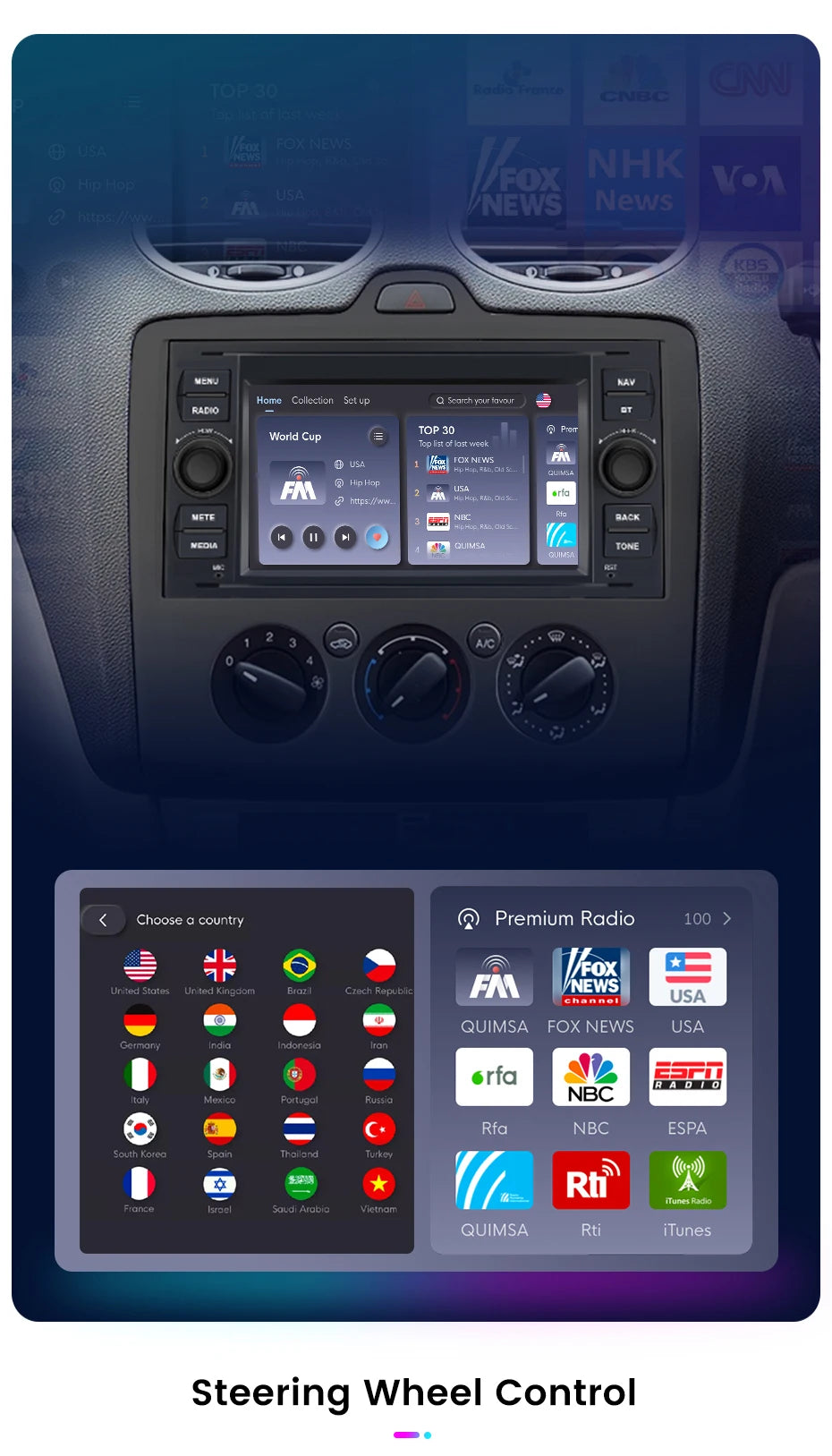 Junsun CarPlay Android Auto Radio for Ford Focus Mondeo Fiesta Transit Kuga C-Max S-Max Galaxy GPS Car Multimedia 2din autoradio