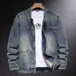 Denim Jacket Men's American Motorcycle Stand Collar New Spring and Autumn Trendy Brand Loose Cycling Bomber Jacket Top